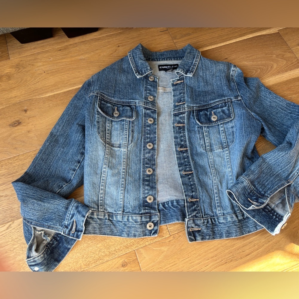 Y2k vtg express jean jacket womens large